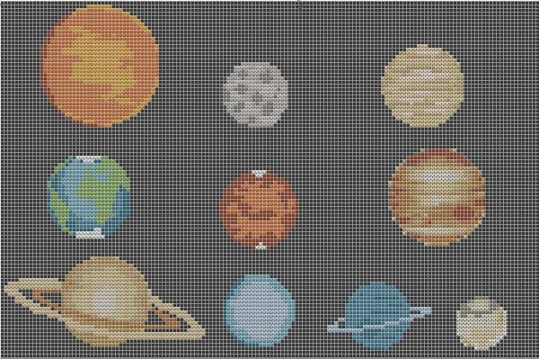 Схема для вышивания планеты