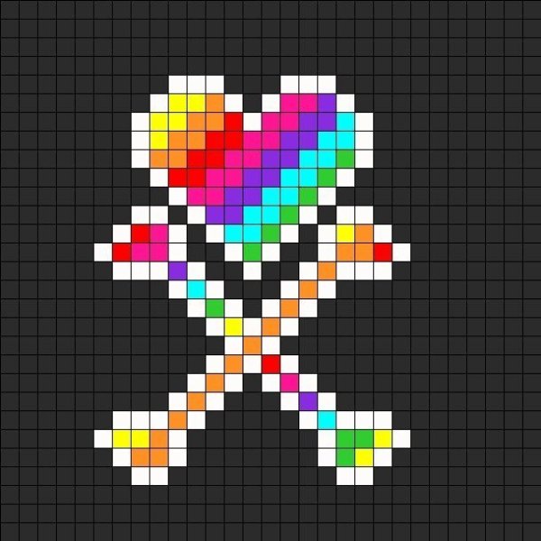 Рисунки по клеточкам радужные