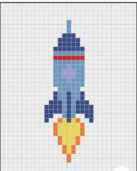 Рисование по клеткам ракета