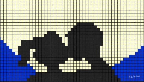 Рисунки по клеточкам грустные