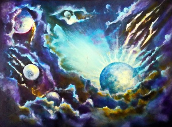 Космос живопись маслом