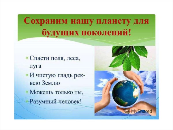 Сохраним нашу планету для будущих поколений