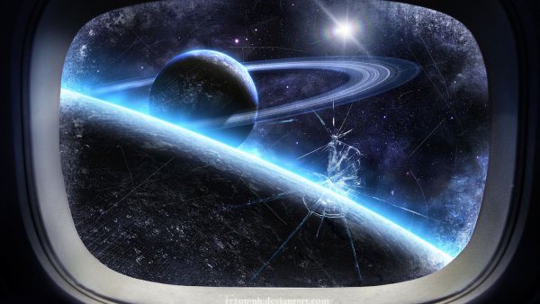 Иллюминатор космического корабля фантастика