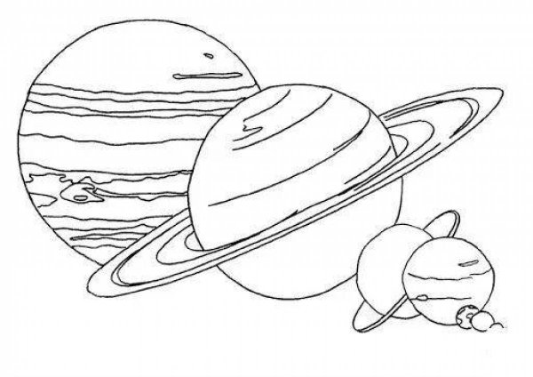 Раскраска Сатурн-5 в космосе распечатать или скачать