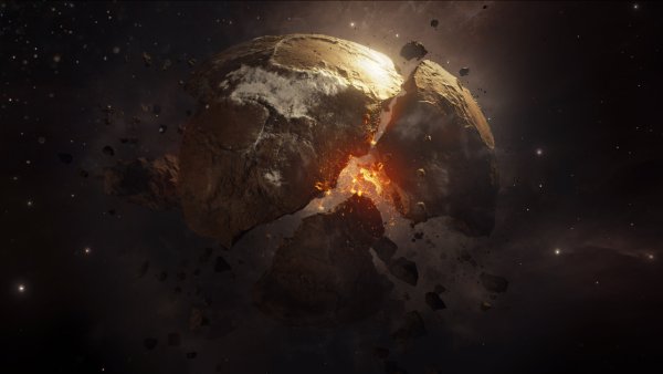 Взрыв планеты пополам
