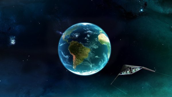 Космический корабль на планете