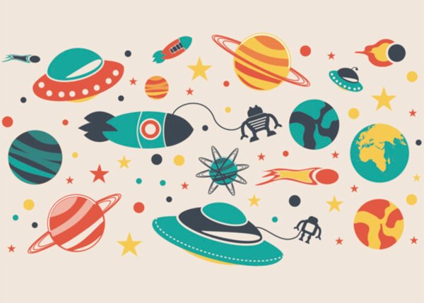 Космические векторные иллюстрации