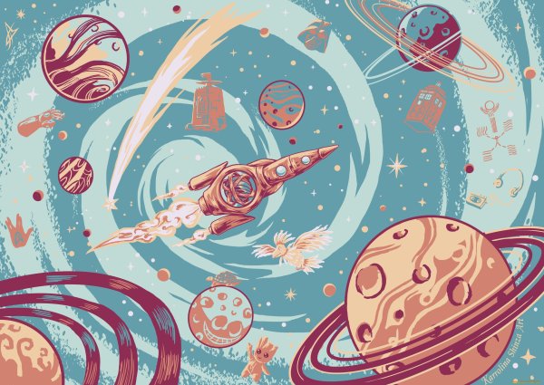 Космос Минимализм рисунок