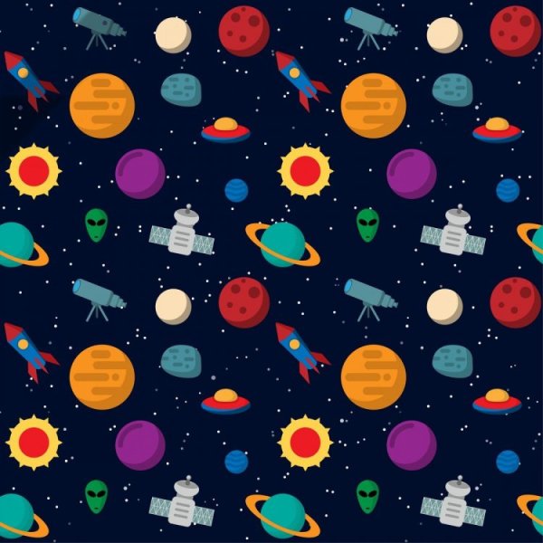Паттерн детский космос