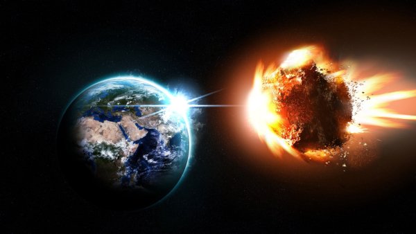 Метеорит врезается в землю