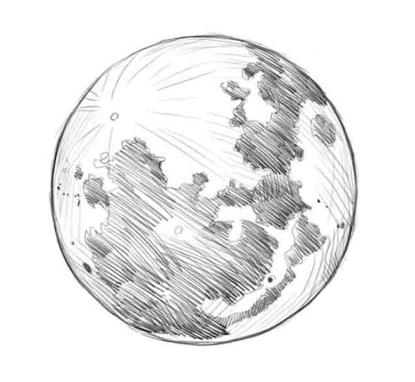 Луна карандашом