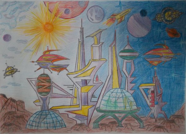 Композиция на тему город будущего