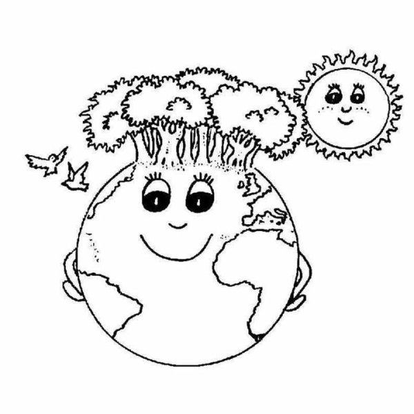 Планета земля раскраска для детей