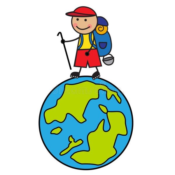 Человек шагает по планете