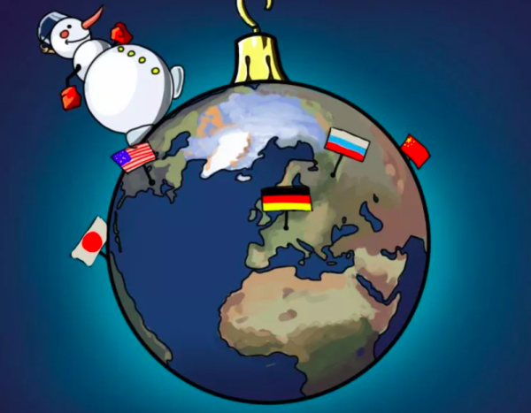 Рисунок на тему новый год шагает по планете