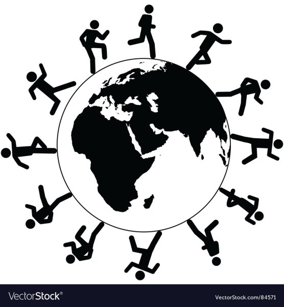 Человек идет по земному шару