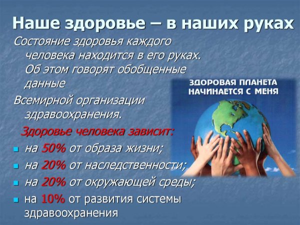 Наше здоровье в наших руках презентация
