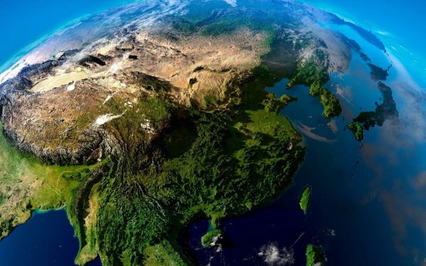 Континент Евразия космический снимок