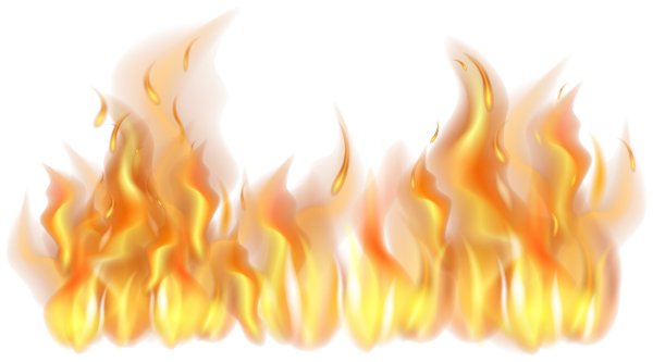 Огонь на белом фоне