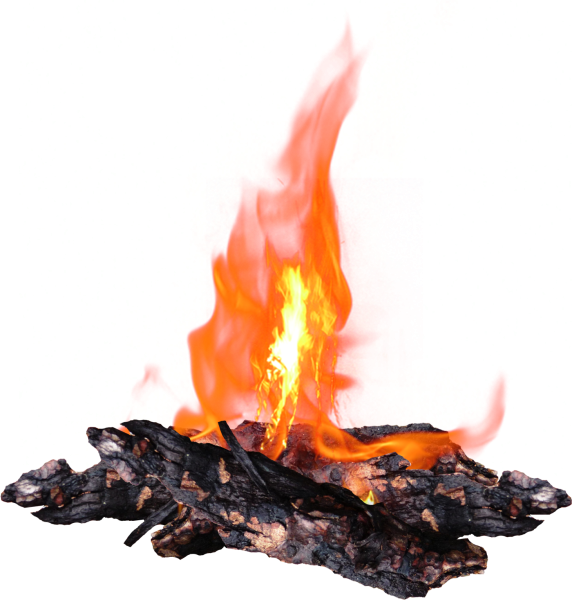 Костер на белом фоне