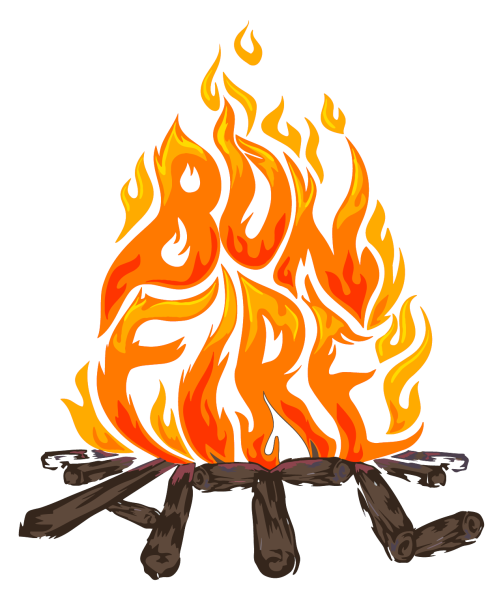 Костер на белом фоне