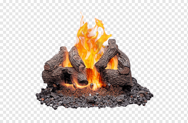 Костер на прозрачном фоне