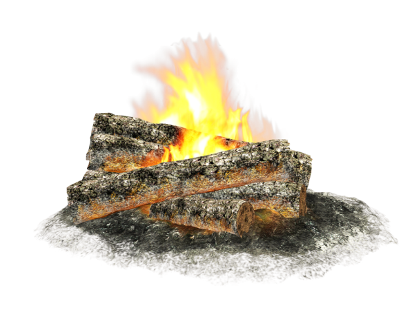 Костер без фона