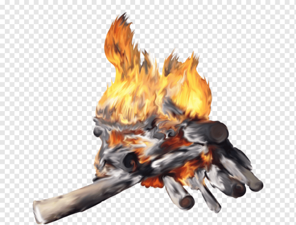 Костер на прозрачном фоне