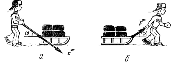 Толкает сани