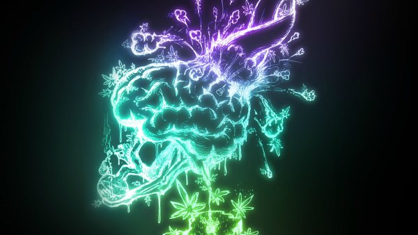 Неоновые обои марихуана