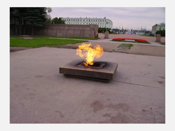 Вечный огонь на Марсовом поле в Санкт-Петербурге