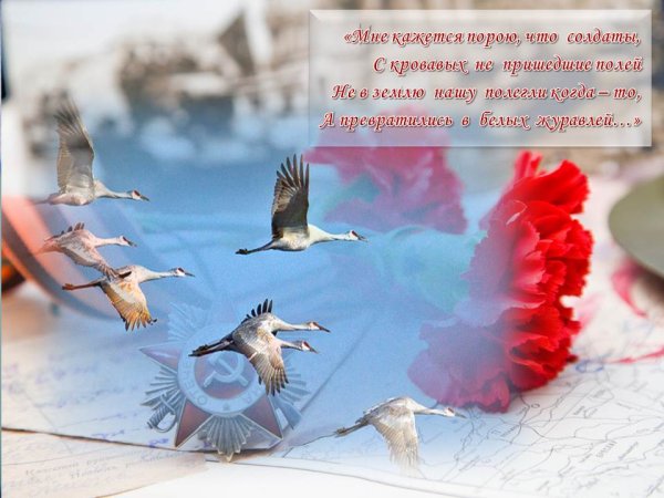 А превратились в белых журавлей