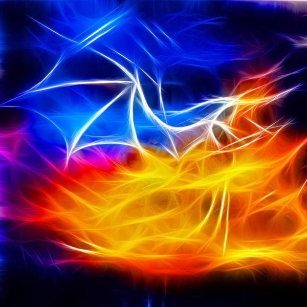 Огонь синий и красный