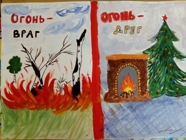 Огонь-друг огонь-враг рисунки