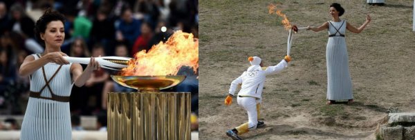 Зажжение олимпийского огня в 2018