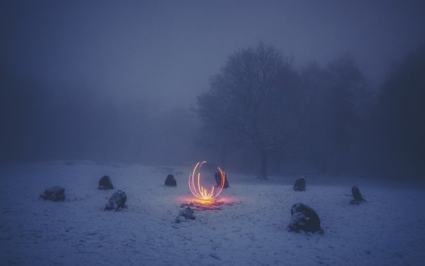 Костер зимой