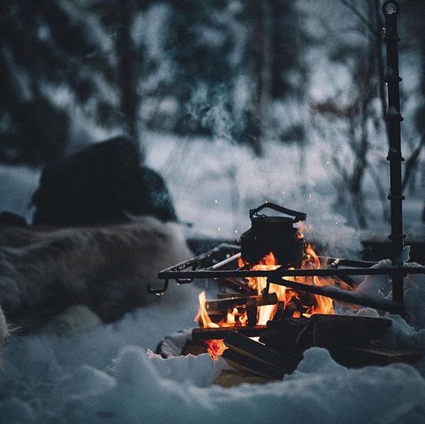 Костер зимой