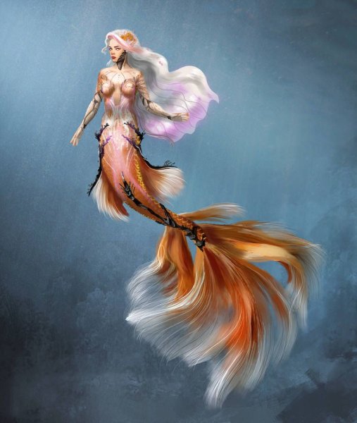 Русалка с белым хвостом