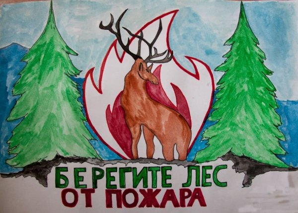 Охрана лесов от пожаров рисунок