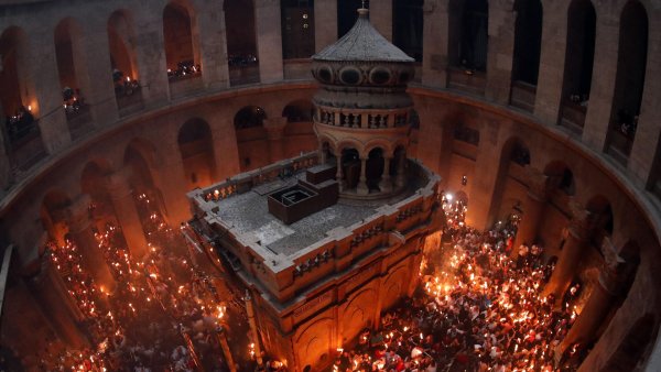 Храм гроба Господня в Иерусалиме Благодатный огонь