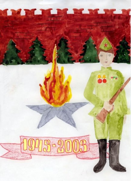 Детские рисунки на 9 мая в садик