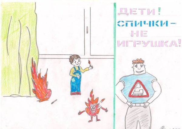 Рисунок на тему осторожно пожар