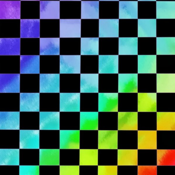 Радужный фон с чёрными квадратами