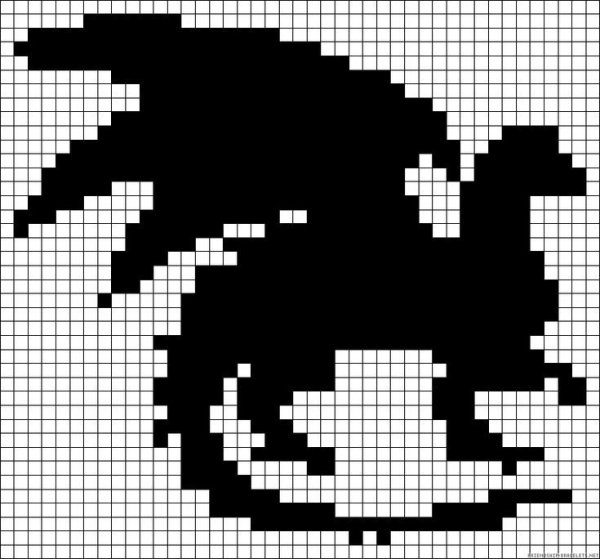 Рисование по клеткам дракон