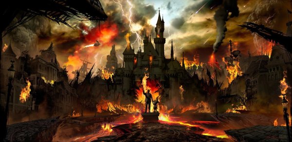 Горящий город