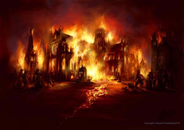 Собор Святого Павла в огне 1666