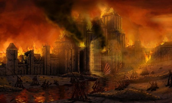 Горящий город