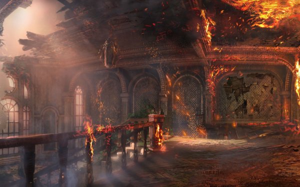 Горящий город фэнтези