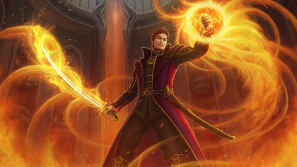 Маг огня арт фэнтези