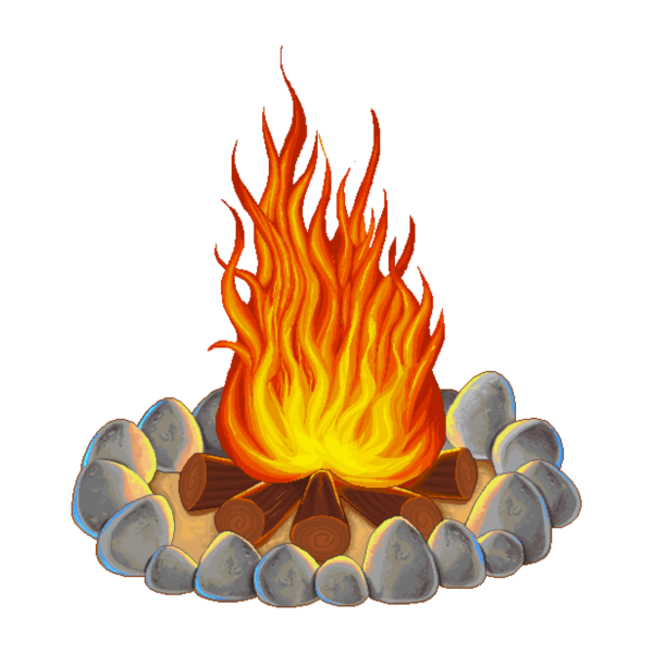 Костер мультяшный